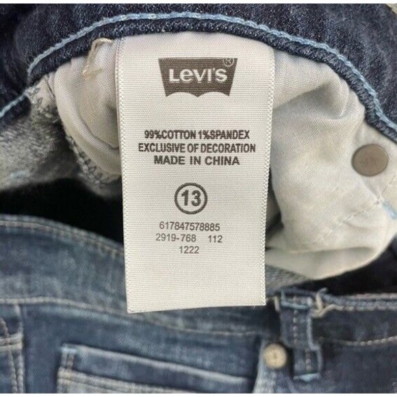 Levi's Juniors Denim Blue Jeans Shorts Button Flaps Front Pockets Stretchy 13JR - Picture 4 of 11